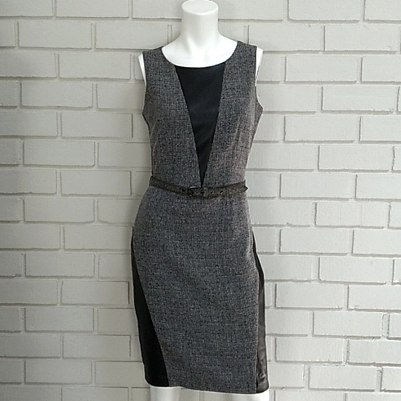 New York & Company Dresses & Skirts - New York & Company Black/Gray Faux Leather Business Dress. Size  0